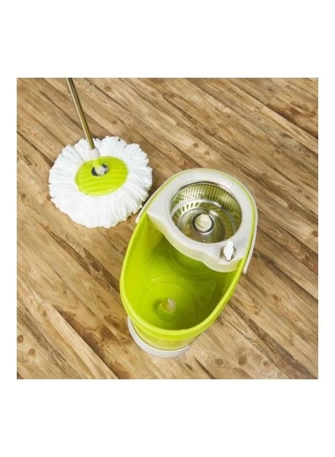 Mop 360° Self-Spin Wringing Mop Bucket Set – Wet & Dry Cleaning System (Green/White) - Image 3